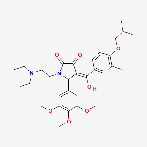 molecular formula C31H42N2O7 B12018798 1-[2-(diethylamino)ethyl]-3-hydroxy-4-(4-isobutoxy-3-methylbenzoyl)-5-(3,4,5-trimethoxyphenyl)-1,5-dihydro-2H-pyrrol-2-one 