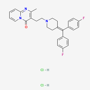 molecular formula C29H29Cl2F2N3O B1201880 4H-Pyrido(1,2-a)pyrimidin-4-one, 3-(2-(4-(bis(4-fluorophenyl)methylene)-1-piperidinyl)ethyl)-2-methyl-, dihydrochloride CAS No. 87071-17-8
