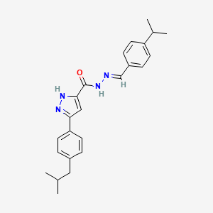 molecular formula C24H28N4O B12018804 3-(4-Isobutylphenyl)-N'-(4-isopropylbenzylidene)-1H-pyrazole-5-carbohydrazide 