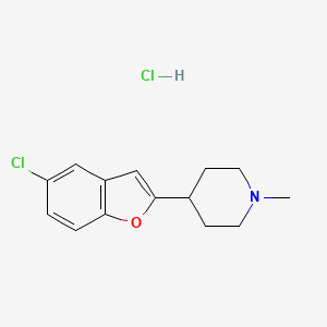 molecular formula C14H17Cl2NO B1201885 Piperidine, 4-(5-chloro-2-benzofuranyl)-1-methyl-, hydrochloride CAS No. 54403-20-2