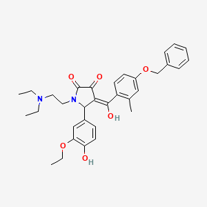 molecular formula C33H38N2O6 B12018889 4-(4-(Benzyloxy)-2-methylbenzoyl)-1-(2-(diethylamino)ethyl)-5-(3-ethoxy-4-hydroxyphenyl)-3-hydroxy-1H-pyrrol-2(5H)-one CAS No. 498534-74-0