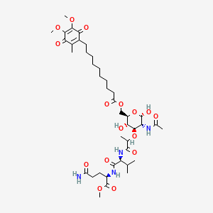 [(2R,3S,4R,5R,6S)-5-acetamido-4-[1-[[(2S)-1-[[(2R)-5-amino-1-methoxy-1,5-dioxopentan-2-yl]amino]-3-methyl-1-oxobutan-2-yl]amino]-1-oxopropan-2-yl]oxy-3,6-dihydroxyoxan-2-yl]methyl 10-(4,5-dimethoxy-2-methyl-3,6-dioxocyclohexa-1,4-dien-1-yl)decanoate