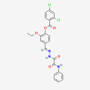 molecular formula C24H19Cl2N3O5 B12018954 4-((E)-{[anilino(oxo)acetyl]hydrazono}methyl)-2-ethoxyphenyl 2,4-dichlorobenzoate CAS No. 769147-99-1