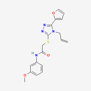 molecular formula C18H18N4O3S B12018981 2-{[5-(furan-2-yl)-4-(prop-2-en-1-yl)-4H-1,2,4-triazol-3-yl]sulfanyl}-N-(3-methoxyphenyl)acetamide CAS No. 577768-03-7