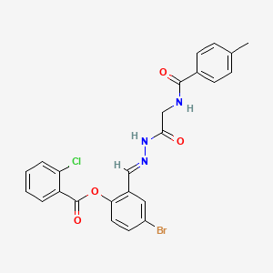 molecular formula C24H19BrClN3O4 B12018984 4-BR-2-(2-(((4-Methylbenzoyl)amino)AC)carbohydrazonoyl)phenyl 2-chlorobenzoate CAS No. 769151-70-4