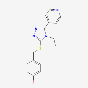 molecular formula C16H15FN4S B12018990 4-(4-Ethyl-5-((4-fluorobenzyl)thio)-4H-1,2,4-triazol-3-yl)pyridine CAS No. 618426-78-1