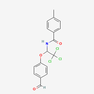 molecular formula C17H14Cl3NO3 B12019012 4-methyl-N-[2,2,2-trichloro-1-(4-formylphenoxy)ethyl]benzamide 
