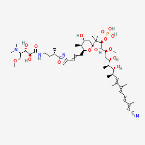 [(2R,3R,5R,7R,8S,9S)-2-[(1S,3S,4S,5R,6R)-14-cyano-3,5-dihydroxy-1-methoxy-4,6,8,9,13-pentamethyltetradeca-7,9,11,13-tetraenyl]-9-[3-[2-[(2S)-4-[[(2S,3S,4S)-4-(dimethylamino)-2,3-dihydroxy-5-methoxypentanoyl]amino]butan-2-yl]-1,3-oxazol-4-yl]prop-2-enyl]-7-hydroxy-4,4,8-trimethyl-1,10-dioxaspiro[4.5]decan-3-yl] dihydrogen phosphate