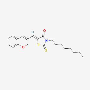 molecular formula C21H25NO2S2 B12019063 5-(2H-Chromen-3-ylmethylene)-3-octyl-2-thioxo-1,3-thiazolidin-4-one CAS No. 618076-46-3