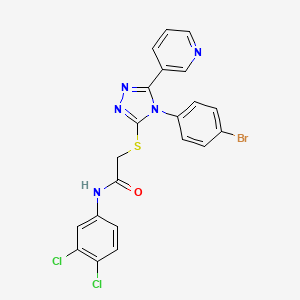 molecular formula C21H14BrCl2N5OS B12019112 2-{[4-(4-bromophenyl)-5-(pyridin-3-yl)-4H-1,2,4-triazol-3-yl]sulfanyl}-N-(3,4-dichlorophenyl)acetamide 