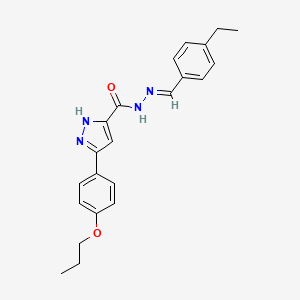 molecular formula C22H24N4O2 B12019116 N'-[(E)-(4-ethylphenyl)methylidene]-3-(4-propoxyphenyl)-1H-pyrazole-5-carbohydrazide 