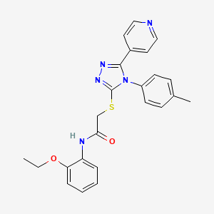 molecular formula C24H23N5O2S B12019178 N-(2-ethoxyphenyl)-2-{[4-(4-methylphenyl)-5-(pyridin-4-yl)-4H-1,2,4-triazol-3-yl]sulfanyl}acetamide 