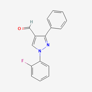 molecular formula C16H11FN2O B12019193 1-(2-fluorophenyl)-3-phenyl-1H-pyrazole-4-carbaldehyde 