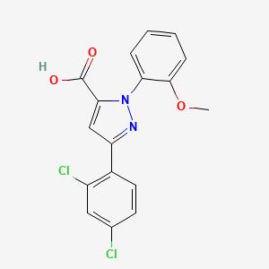 molecular formula C17H12Cl2N2O3 B12019203 3-(2,4-Dichlorophenyl)-1-(2-methoxyphenyl)-1H-pyrazole-5-carboxylic acid CAS No. 618383-11-2