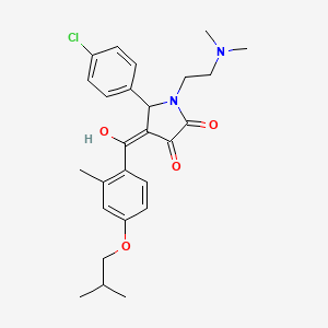 molecular formula C26H31ClN2O4 B12019233 5-(4-chlorophenyl)-1-[2-(dimethylamino)ethyl]-3-hydroxy-4-(4-isobutoxy-2-methylbenzoyl)-1,5-dihydro-2H-pyrrol-2-one 