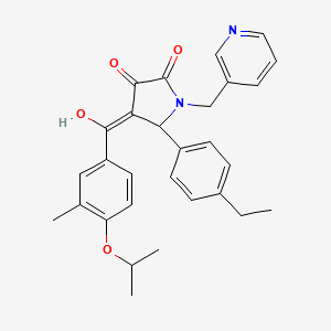 molecular formula C29H30N2O4 B12019408 5-(4-Ethylphenyl)-3-hydroxy-4-(4-isopropoxy-3-methylbenzoyl)-1-(3-pyridinylmethyl)-1,5-dihydro-2H-pyrrol-2-one 