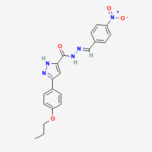 molecular formula C20H19N5O4 B12019505 N'-(4-nitrobenzylidene)-3-(4-propoxyphenyl)-1H-pyrazole-5-carbohydrazide 