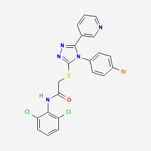 molecular formula C21H14BrCl2N5OS B12019538 2-{[4-(4-bromophenyl)-5-(pyridin-3-yl)-4H-1,2,4-triazol-3-yl]sulfanyl}-N-(2,6-dichlorophenyl)acetamide 