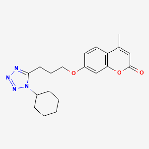 molecular formula C20H24N4O3 B12019540 7-(3-(1-Cyclohexyl-1H-tetrazol-5-yl)propoxy)-4-methyl-2H-chromen-2-one CAS No. 763110-84-5