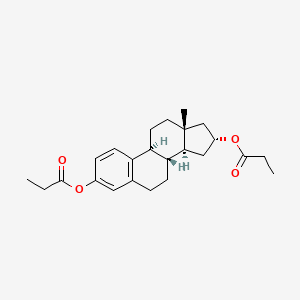 molecular formula C24H32O4 B1201957 Estra-1,3,5(10)-triene-3,16alpha-diol, dipropionate CAS No. 5458-94-6