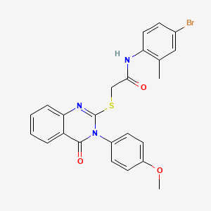 molecular formula C24H20BrN3O3S B12019582 N-(4-bromo-2-methylphenyl)-2-{[3-(4-methoxyphenyl)-4-oxo-3,4-dihydroquinazolin-2-yl]sulfanyl}acetamide 