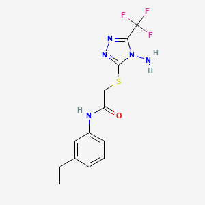 molecular formula C13H14F3N5OS B12019587 2-((4-Amino-5-(trifluoromethyl)-4H-1,2,4-triazol-3-yl)thio)-N-(3-ethylphenyl)acetamide CAS No. 618441-45-5