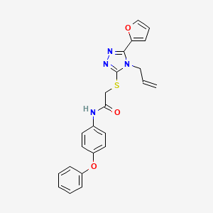 molecular formula C23H20N4O3S B12019591 2-{[5-(furan-2-yl)-4-(prop-2-en-1-yl)-4H-1,2,4-triazol-3-yl]sulfanyl}-N-(4-phenoxyphenyl)acetamide CAS No. 573694-45-8