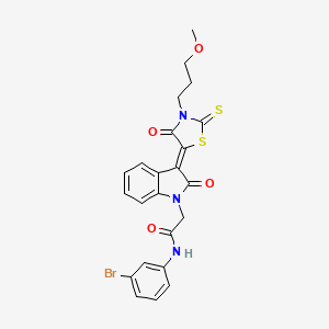 molecular formula C23H20BrN3O4S2 B12019606 N-(3-bromophenyl)-2-{(3Z)-3-[3-(3-methoxypropyl)-4-oxo-2-thioxo-1,3-thiazolidin-5-ylidene]-2-oxo-2,3-dihydro-1H-indol-1-yl}acetamide CAS No. 618075-14-2