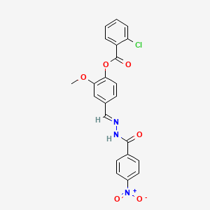 molecular formula C22H16ClN3O6 B12019681 2-Methoxy-4-(2-(4-nitrobenzoyl)carbohydrazonoyl)phenyl 2-chlorobenzoate CAS No. 537681-27-9