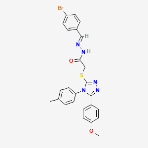 molecular formula C25H22BrN5O2S B12019689 N'-[(E)-(4-bromophenyl)methylidene]-2-{[5-(4-methoxyphenyl)-4-(4-methylphenyl)-4H-1,2,4-triazol-3-yl]sulfanyl}acetohydrazide 