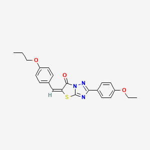molecular formula C22H21N3O3S B12019692 (5E)-2-(4-ethoxyphenyl)-5-(4-propoxybenzylidene)[1,3]thiazolo[3,2-b][1,2,4]triazol-6(5H)-one CAS No. 606954-71-6
