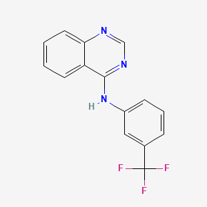molecular formula C15H10F3N3 B1201970 N-[3-(trifluoromethyl)phenyl]quinazolin-4-amine 