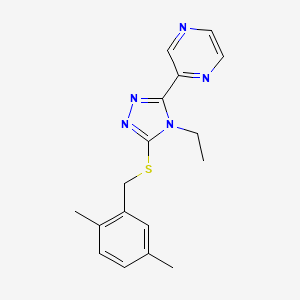 molecular formula C17H19N5S B12019724 2-(5-((2,5-Dimethylbenzyl)thio)-4-ethyl-4H-1,2,4-triazol-3-yl)pyrazine CAS No. 586992-51-0