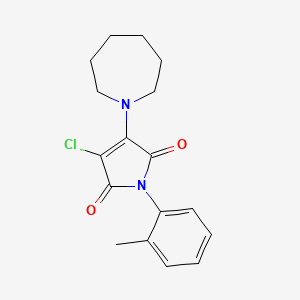 molecular formula C17H19ClN2O2 B1201973 3-(1-Azepanyl)-4-chloro-1-(2-methylphenyl)pyrrole-2,5-dione 