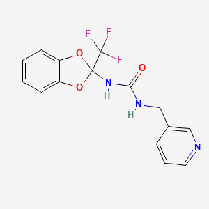 molecular formula C15H12F3N3O3 B1201974 1-(3-Pyridinylmethyl)-3-[2-(trifluoromethyl)-1,3-benzodioxol-2-yl]urea 