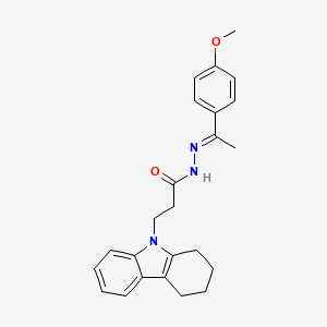 molecular formula C24H27N3O2 B12019753 N-[(E)-1-(4-methoxyphenyl)ethylideneamino]-3-(1,2,3,4-tetrahydrocarbazol-9-yl)propanamide CAS No. 612047-96-8