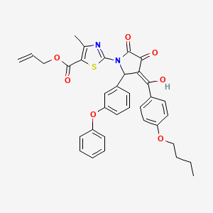 molecular formula C35H32N2O7S B12019766 Allyl 2-[3-(4-butoxybenzoyl)-4-hydroxy-5-oxo-2-(3-phenoxyphenyl)-2,5-dihydro-1H-pyrrol-1-YL]-4-methyl-1,3-thiazole-5-carboxylate 