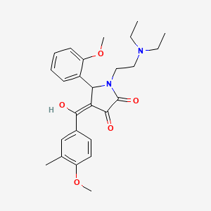 molecular formula C26H32N2O5 B12019781 1-[2-(diethylamino)ethyl]-3-hydroxy-4-[(4-methoxy-3-methylphenyl)carbonyl]-5-(2-methoxyphenyl)-1,5-dihydro-2H-pyrrol-2-one 