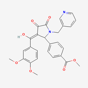 molecular formula C27H24N2O7 B12019790 Methyl 4-[3-(3,4-dimethoxybenzoyl)-4-hydroxy-5-oxo-1-(3-pyridinylmethyl)-2,5-dihydro-1H-pyrrol-2-YL]benzoate CAS No. 618080-57-2