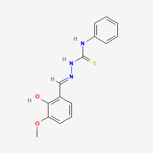 molecular formula C15H15N3O2S B12019791 1-[(E)-(2-hydroxy-3-methoxyphenyl)methylideneamino]-3-phenylthiourea CAS No. 128742-31-4