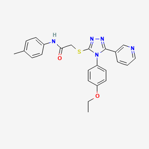 molecular formula C24H23N5O2S B12019828 2-{[4-(4-ethoxyphenyl)-5-(pyridin-3-yl)-4H-1,2,4-triazol-3-yl]sulfanyl}-N-(4-methylphenyl)acetamide 