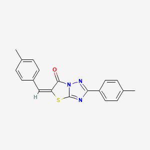 molecular formula C19H15N3OS B12019833 (5E)-5-(4-methylbenzylidene)-2-(4-methylphenyl)[1,3]thiazolo[3,2-b][1,2,4]triazol-6(5H)-one 