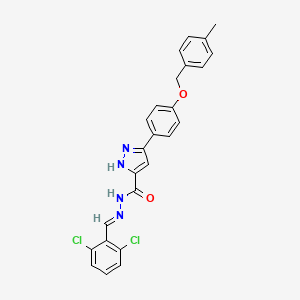 molecular formula C25H20Cl2N4O2 B12019837 N'-(2,6-Dichlorobenzylidene)-5-(4-((4-methylbenzyl)oxy)phenyl)-1H-pyrazole-3-carbohydrazide CAS No. 634896-62-1
