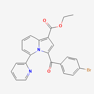 molecular formula C23H17BrN2O3 B12019853 Ethyl 3-(4-bromobenzoyl)-5-(2-pyridinyl)-1-indolizinecarboxylate CAS No. 252201-20-0