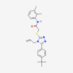 molecular formula C25H30N4OS B12019923 2-{[4-allyl-5-(4-tert-butylphenyl)-4H-1,2,4-triazol-3-yl]sulfanyl}-N-(2,3-dimethylphenyl)acetamide CAS No. 538337-07-4