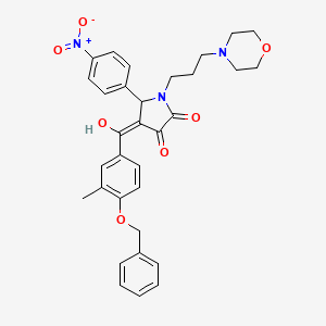 molecular formula C32H33N3O7 B12019935 4-[4-(benzyloxy)-3-methylbenzoyl]-3-hydroxy-1-[3-(4-morpholinyl)propyl]-5-(4-nitrophenyl)-1,5-dihydro-2H-pyrrol-2-one 