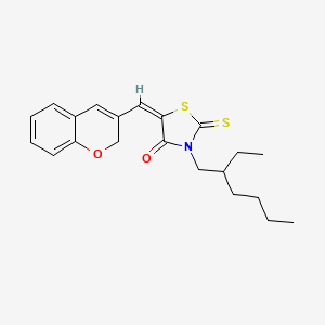 molecular formula C21H25NO2S2 B12019971 (5E)-5-(2H-chromen-3-ylmethylidene)-3-(2-ethylhexyl)-2-sulfanylidene-1,3-thiazolidin-4-one CAS No. 618074-74-1
