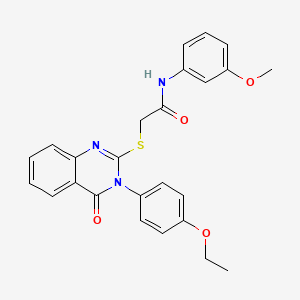 molecular formula C25H23N3O4S B12019976 2-{[3-(4-ethoxyphenyl)-4-oxo-3,4-dihydroquinazolin-2-yl]sulfanyl}-N-(3-methoxyphenyl)acetamide 