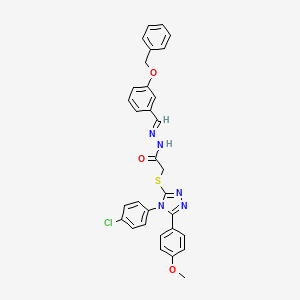 molecular formula C31H26ClN5O3S B12019987 N'-{(E)-[3-(benzyloxy)phenyl]methylidene}-2-{[4-(4-chlorophenyl)-5-(4-methoxyphenyl)-4H-1,2,4-triazol-3-yl]sulfanyl}acetohydrazide 