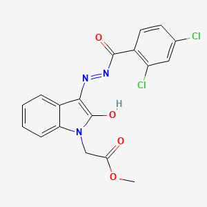 molecular formula C18H13Cl2N3O4 B12020082 Methyl 2-(3-(2-(2,4-dichlorobenzoyl)hydrazono)-2-oxoindolin-1-yl)acetate CAS No. 624726-14-3